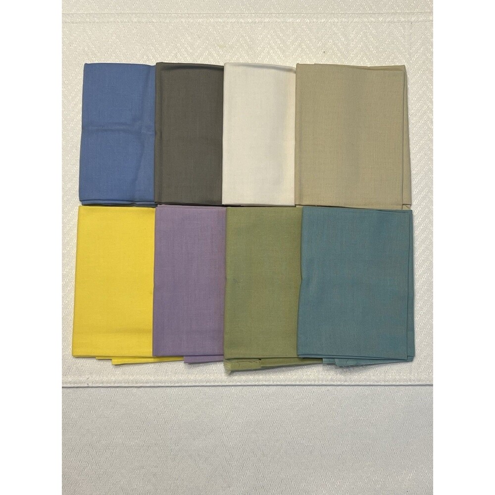 V.I.P By Cranston 8 Cotton 18” X 22” Asst. Light Solid Cotton Quilt Fat Quarters